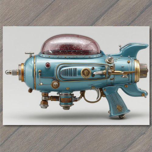 Adesivo steampunk raygun sci - adesivo,