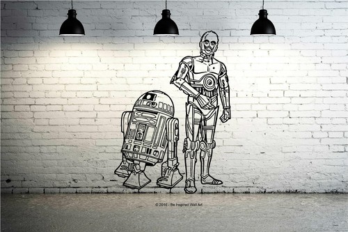 Starwars r2d2 c3po adesivi - &,