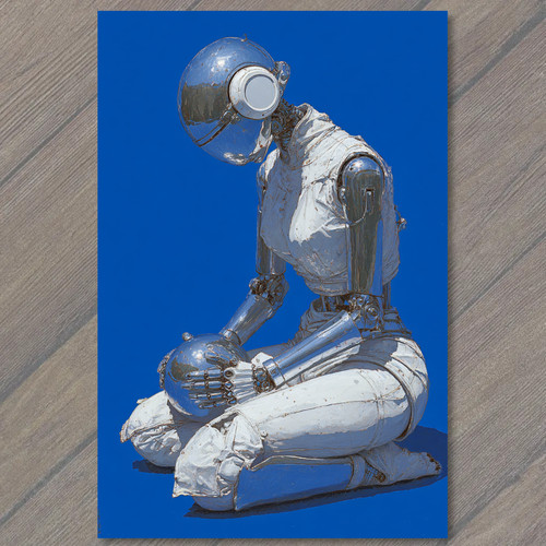 Adesivo robot umanoide - adesivo,