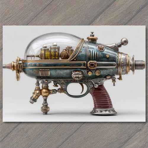 Adesivo steampunk raygun sci - adesivo,